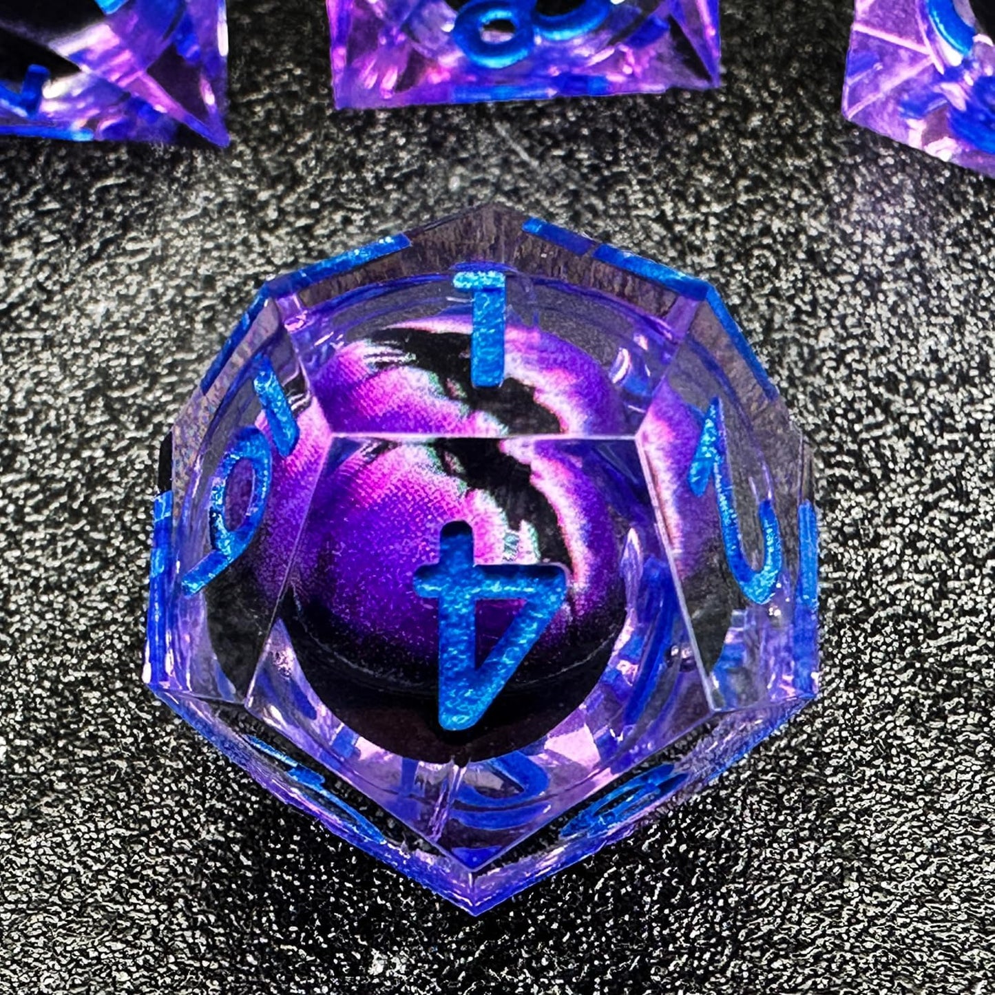 HAOMEJA Dragon Eye Resin Dice Set 7 PCS (Purple Eye)