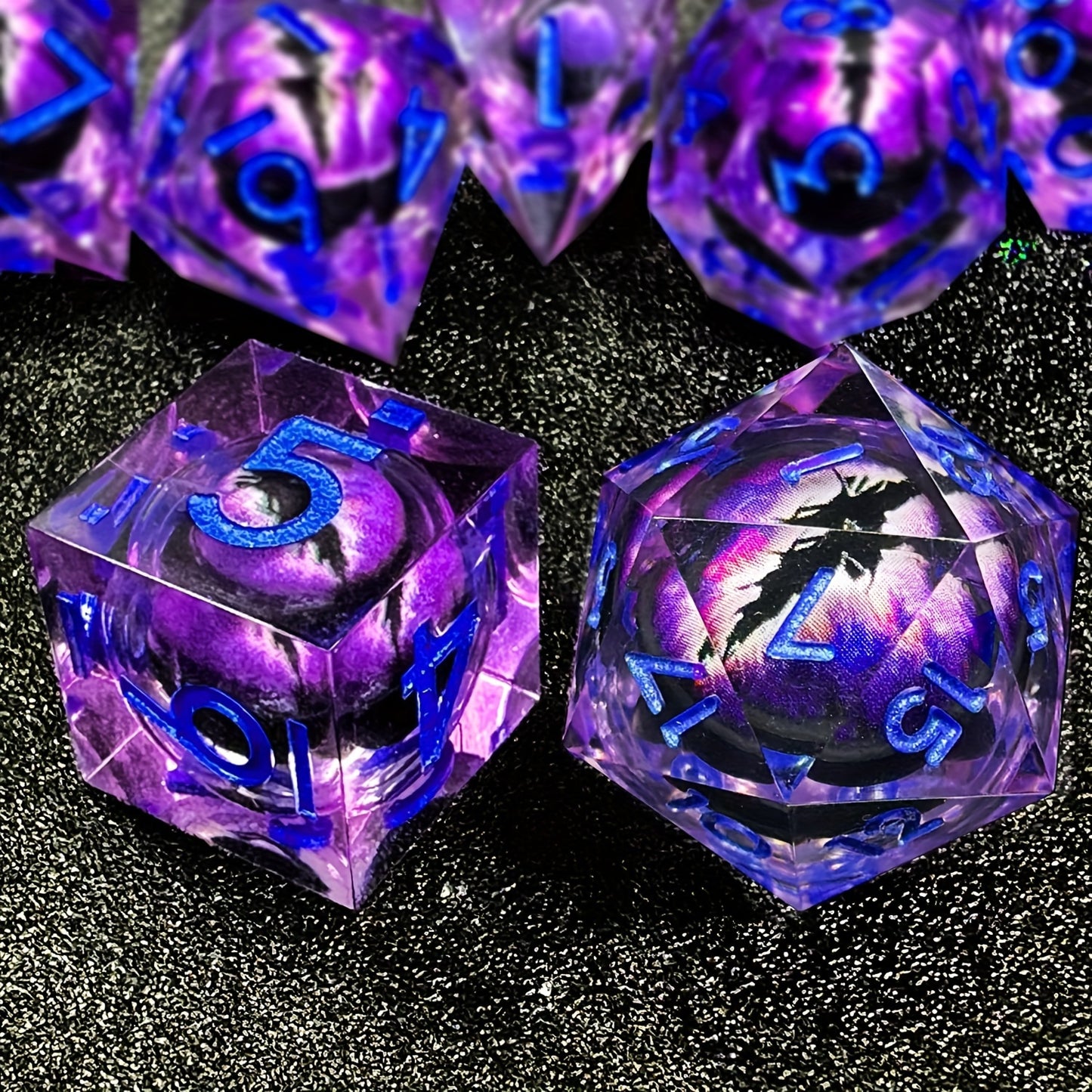 HAOMEJA Dragon Eye Resin Dice Set 7 PCS (Purple Eye)