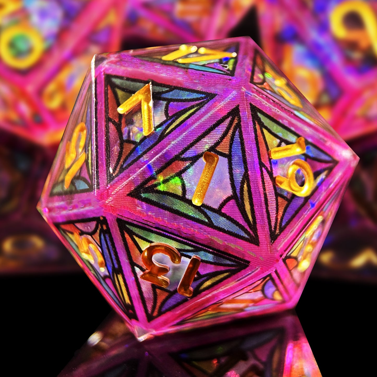 HAOMEJA Double Layered Resin Dice Set 7pcs (Purple Cloud)