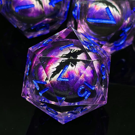 HAOMEJA Dragon Eye Resin Dice Set 7 PCS  (Purple Eye)
