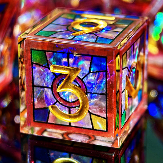 HAOMEJA Double Layered Resin Dice Set 7pcs (Red)