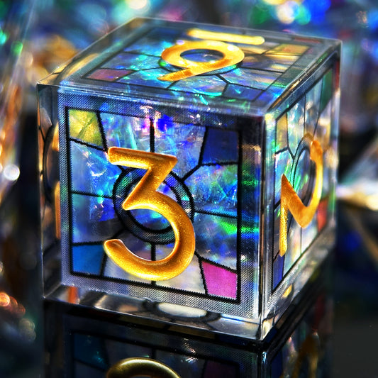 HAOMEJA Double Layered Resin Dice Set 7pcs (Black)