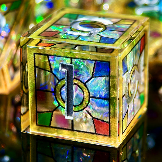 HAOMEJA Double Layered Resin Dice Set 7pcs (Yellow)