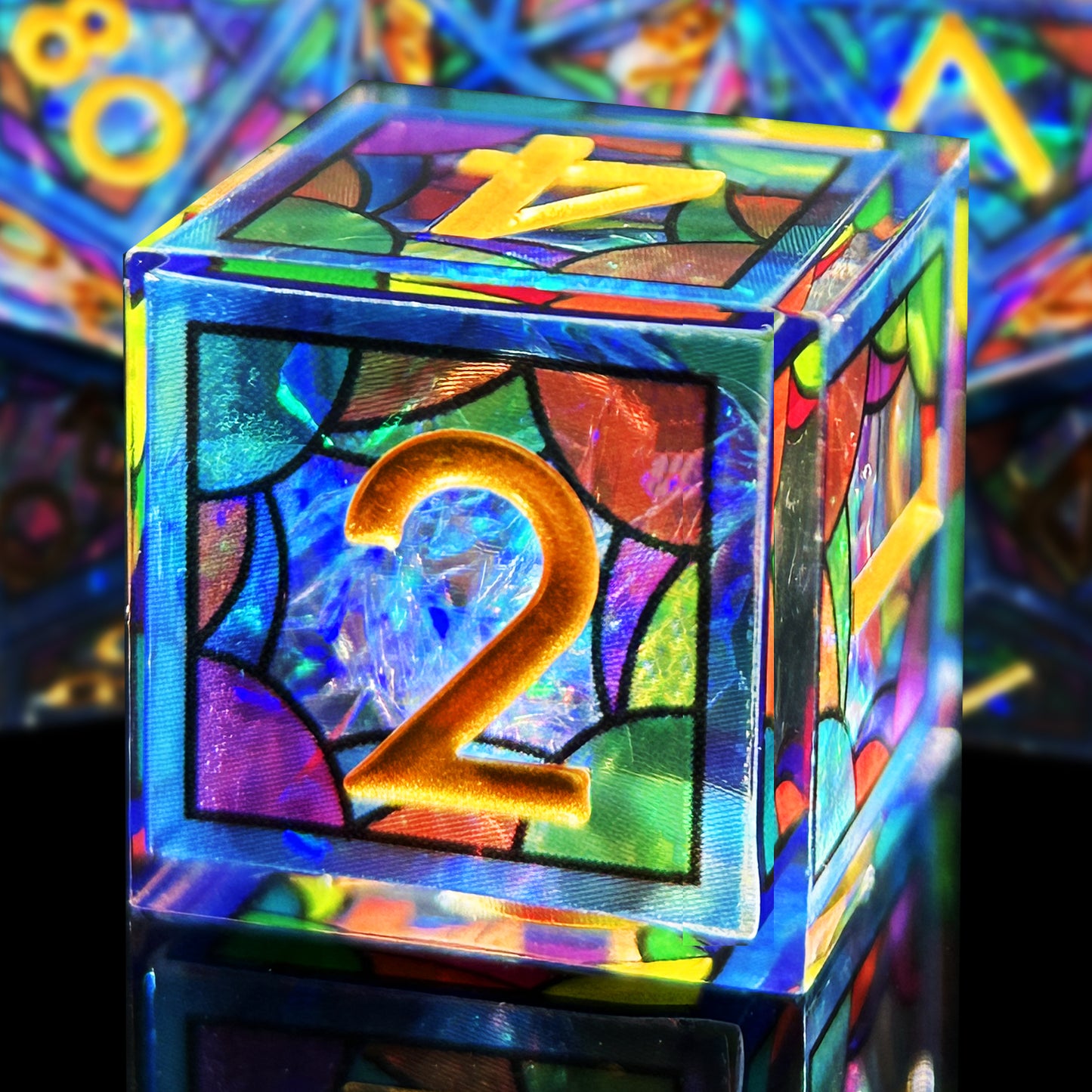 HAOMEJA Double Layered Resin Dice Set 7pcs (Blue Cloud)