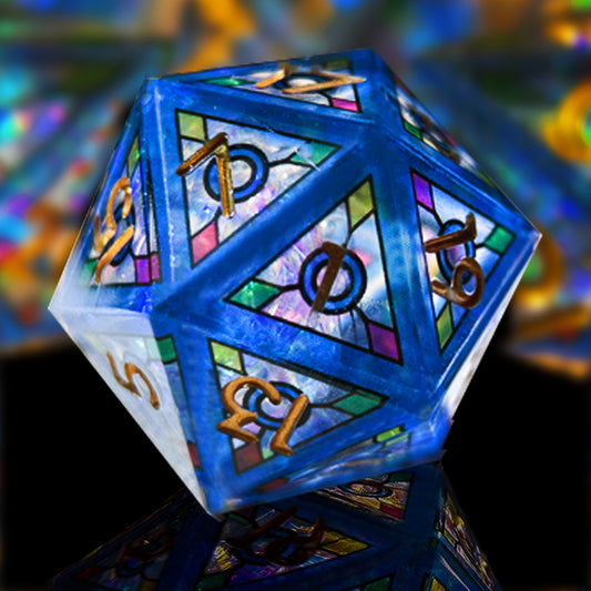 HAOMEJA Double Layered Resin Dice Set 7pcs (Blue)