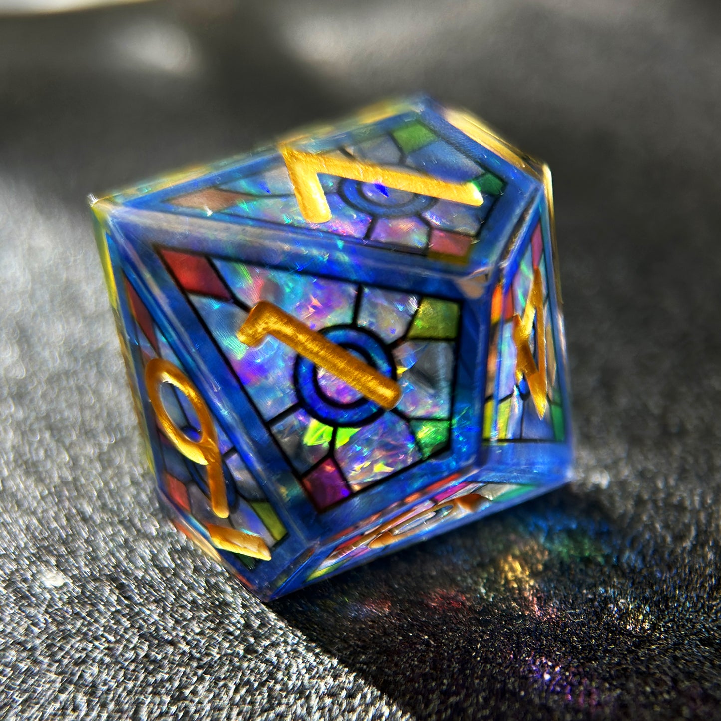 HAOMEJA Double Layered Resin Dice Set 7pcs (Blue)
