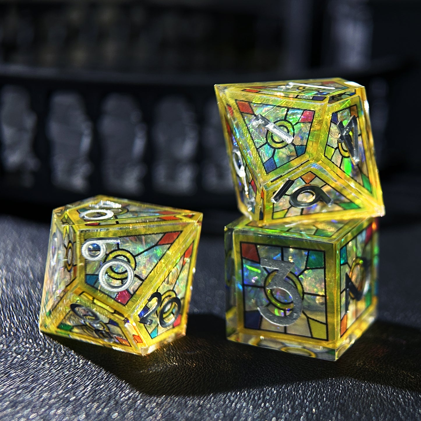 HAOMEJA Double Layered Resin Dice Set 7pcs (Yellow)