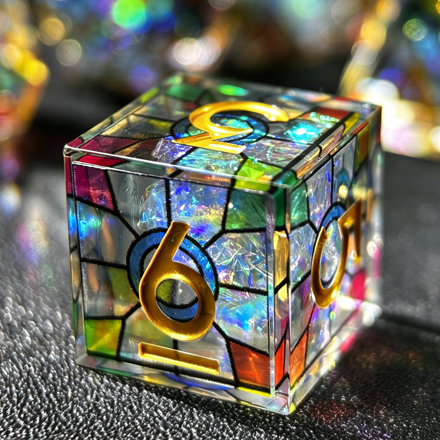 HAOMEJA Double Layered Resin Dice Set 7pcs (Colorful Points)