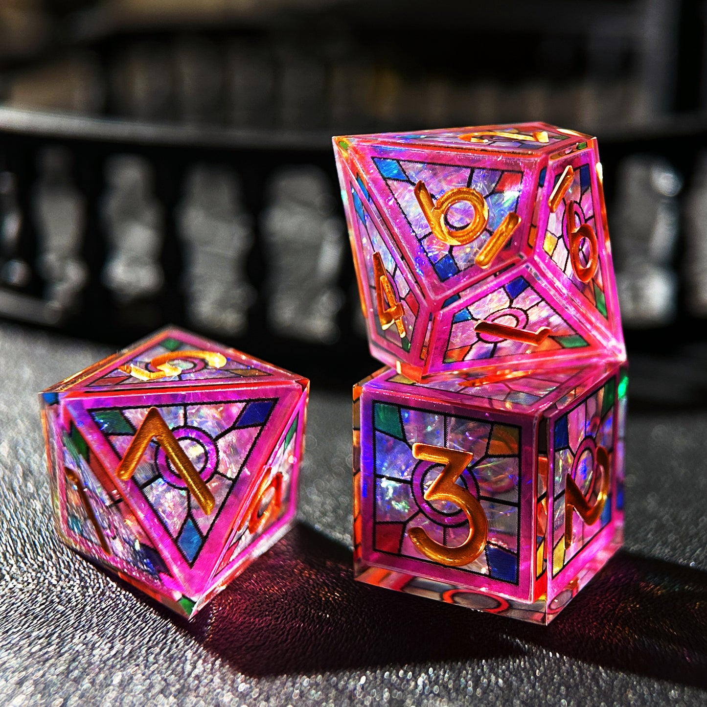 HAOMEJA Double Layered Resin Dice Set 7pcs (Purple)