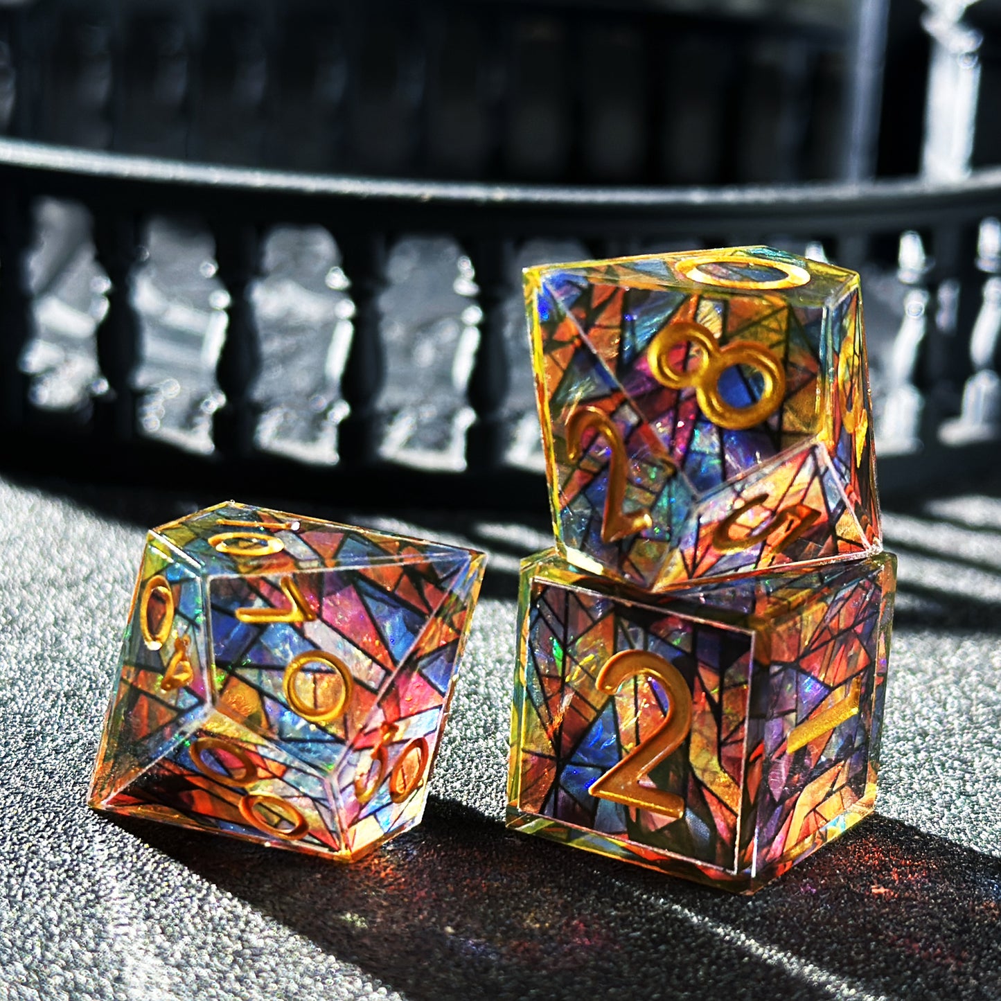 HAOMEJA Double Layered Resin Dice Set 7pcs (Various Colors)