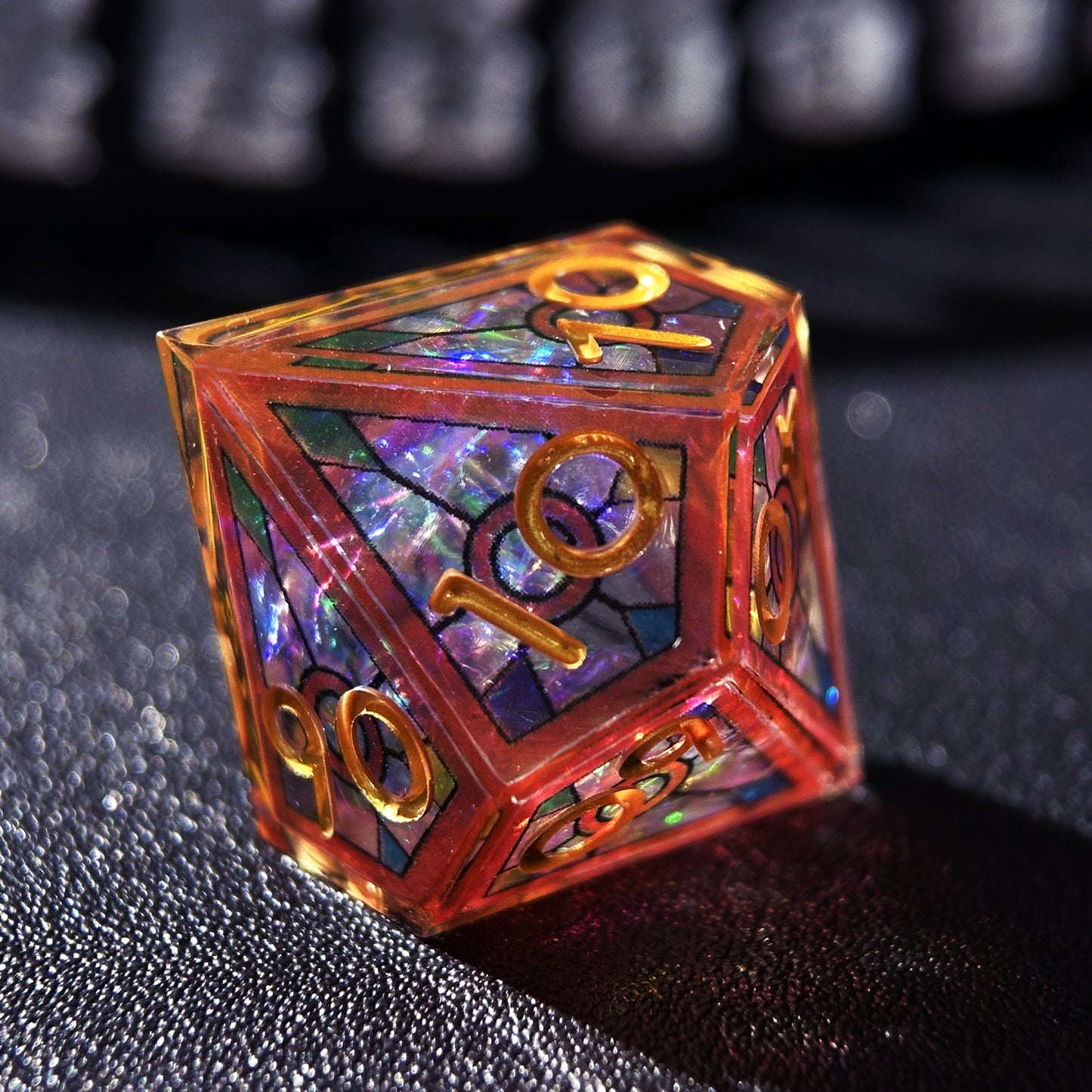 HAOMEJA Double Layered Resin Dice Set 7pcs (Red)