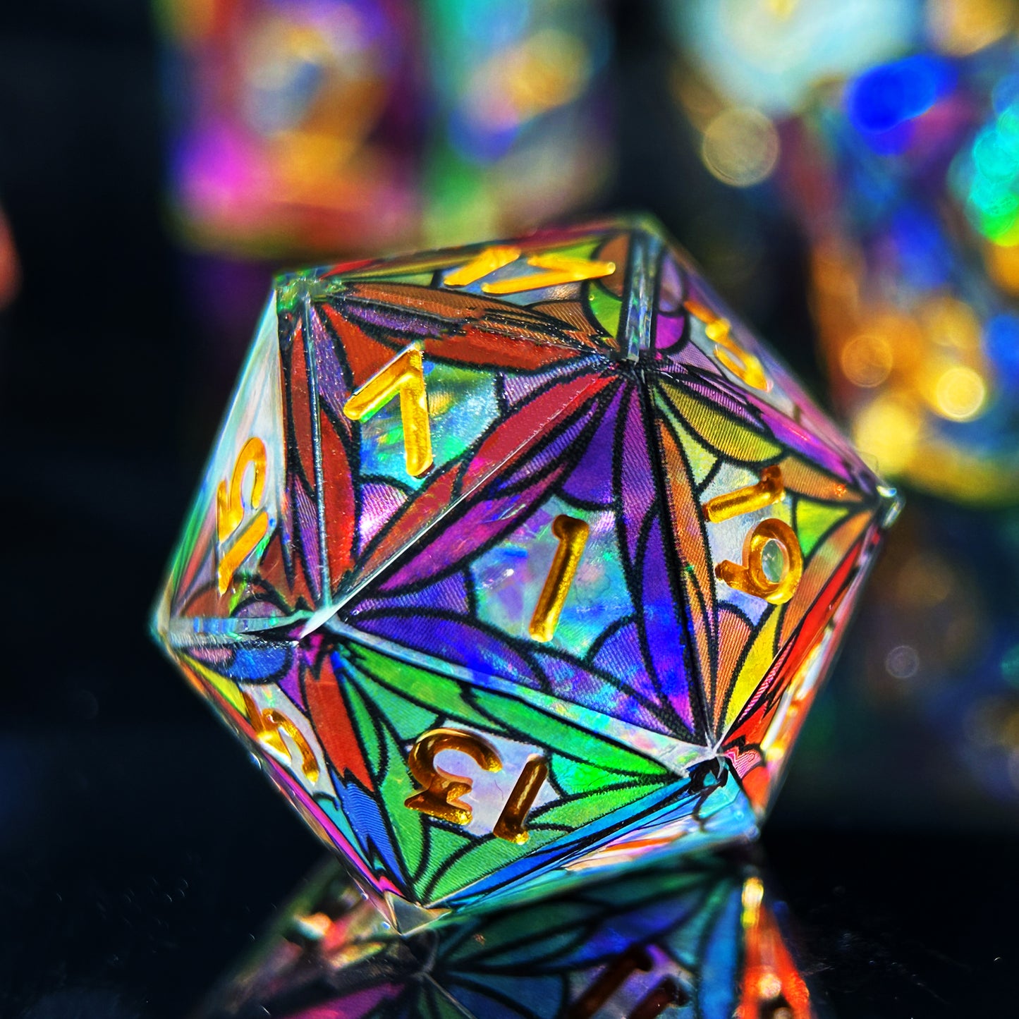 HAOMEJA Double Layered Resin Dice Set 7pcs (Multicolored Cloud)