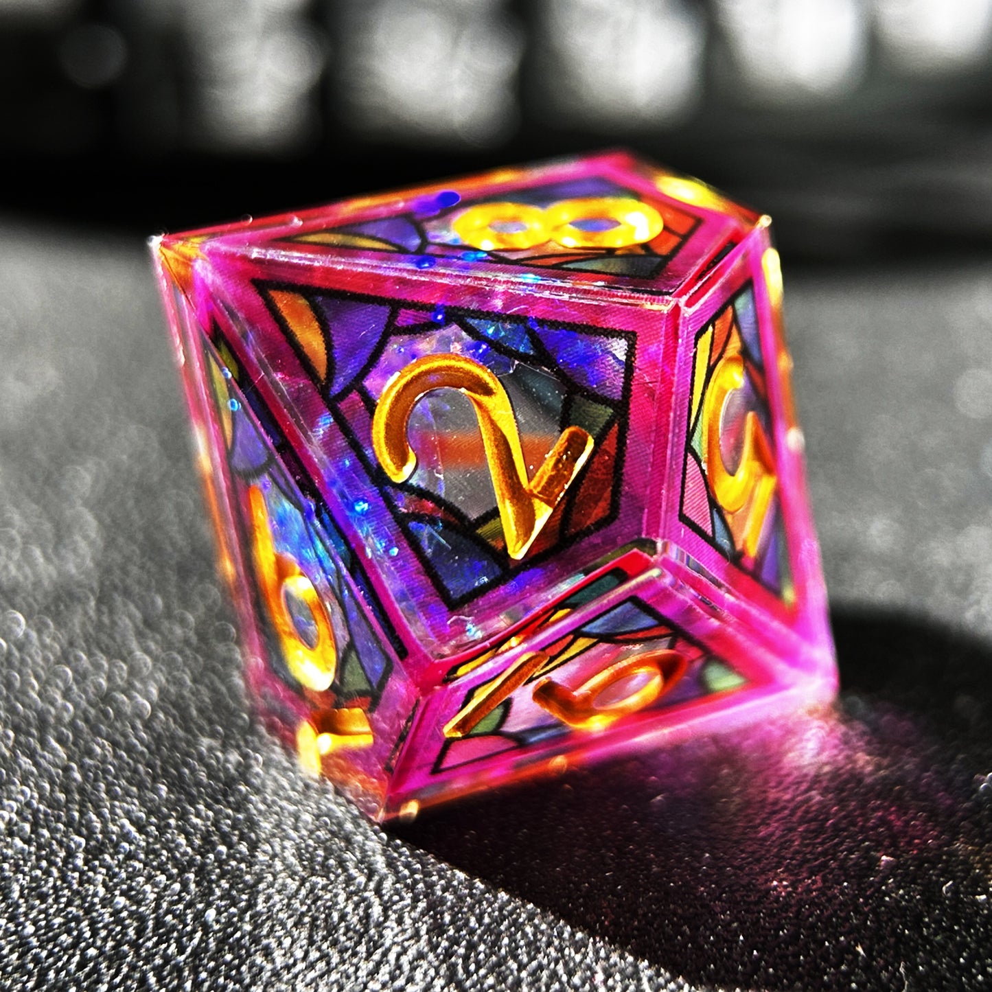 HAOMEJA Double Layered Resin Dice Set 7pcs (Purple Cloud)