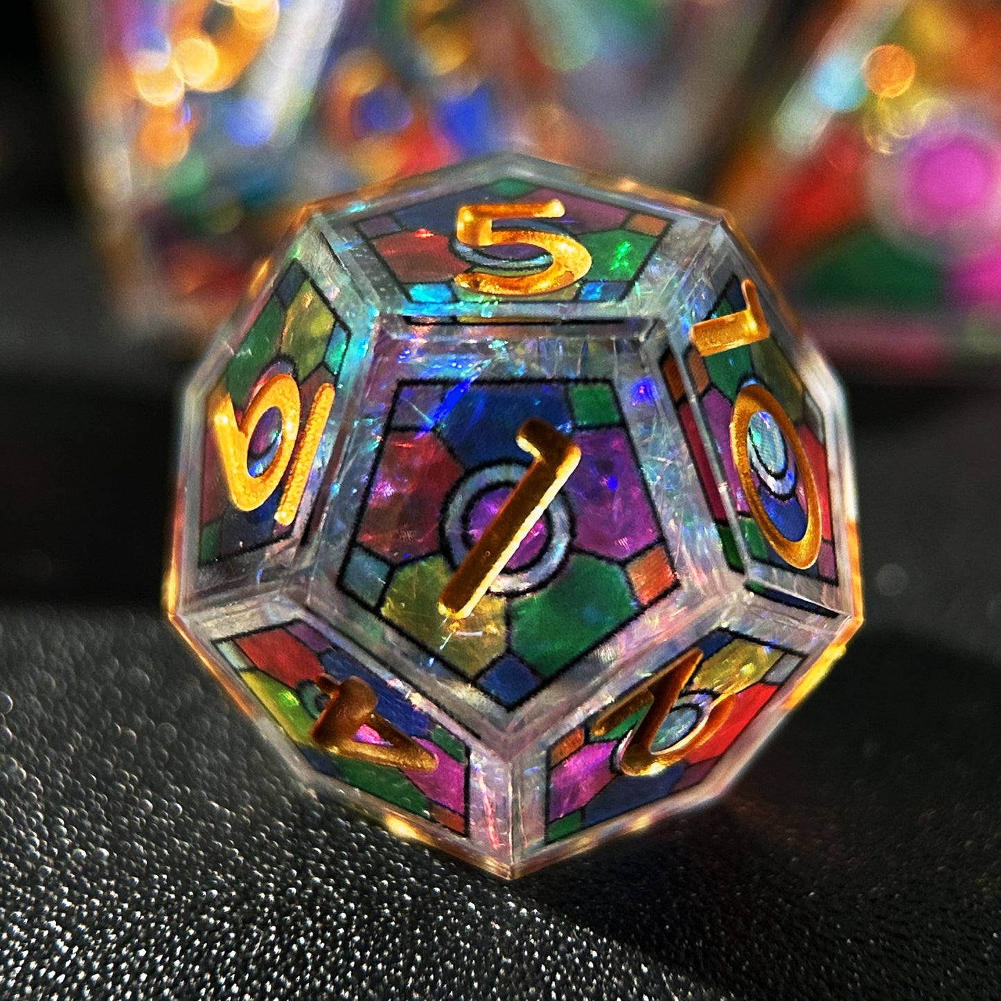 HAOMEJA Double Layered Resin Dice Set 7pcs (Rainbow)