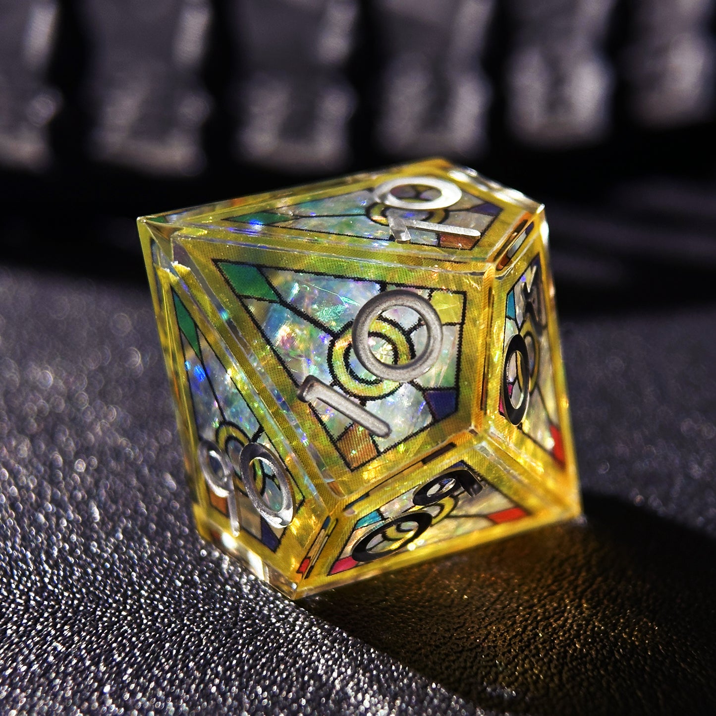 HAOMEJA Double Layered Resin Dice Set 7pcs (Yellow)