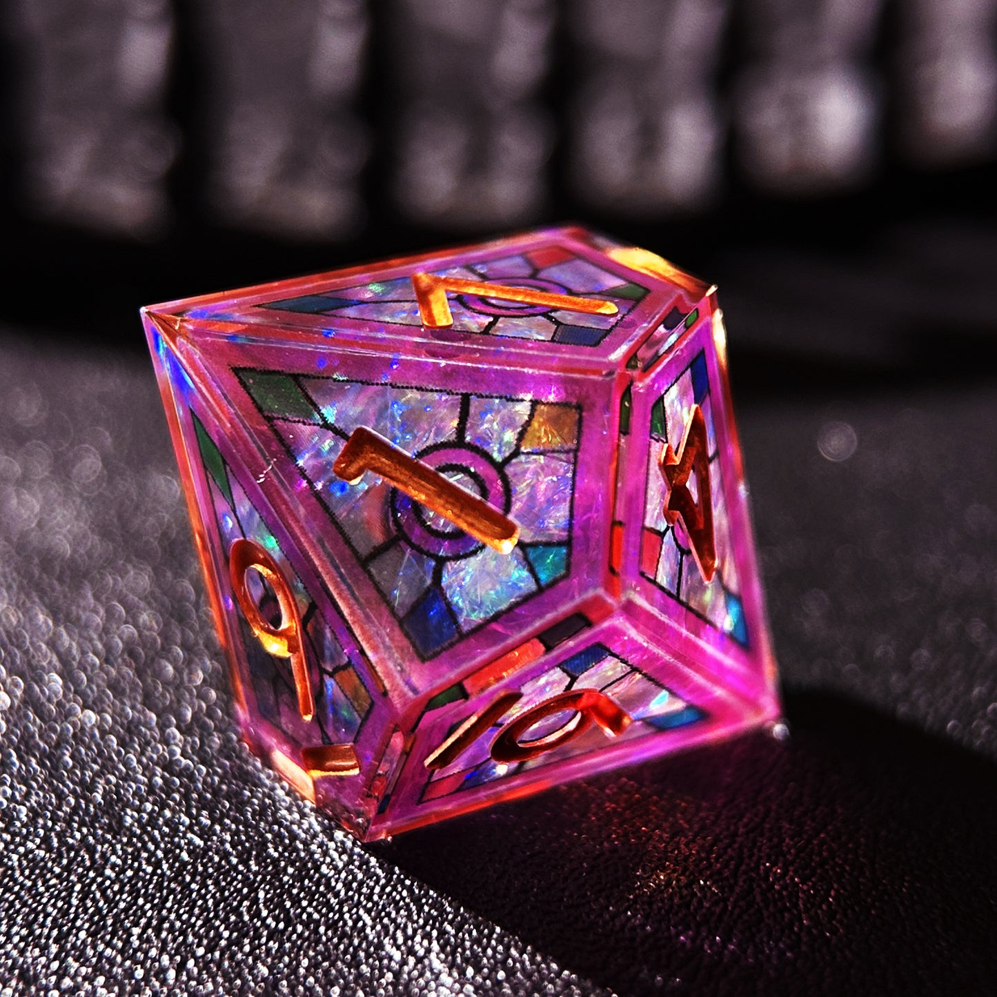 HAOMEJA Double Layered Resin Dice Set 7pcs (Purple)