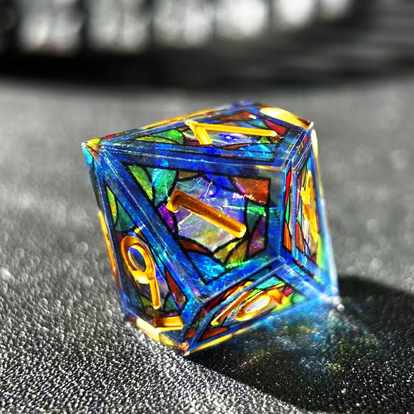 HAOMEJA Double Layered Resin Dice Set 7pcs (Blue Cloud)