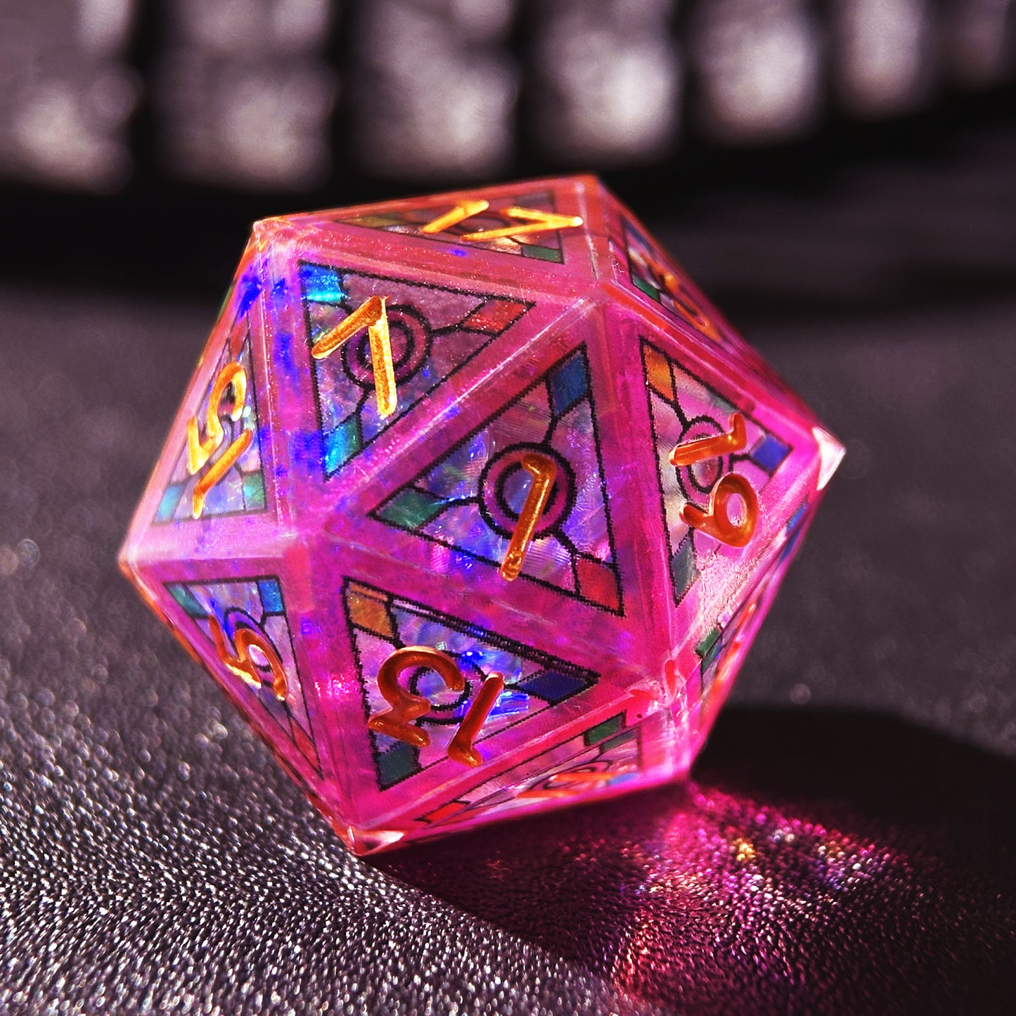 HAOMEJA Double Layered Resin Dice Set 7pcs (Purple)