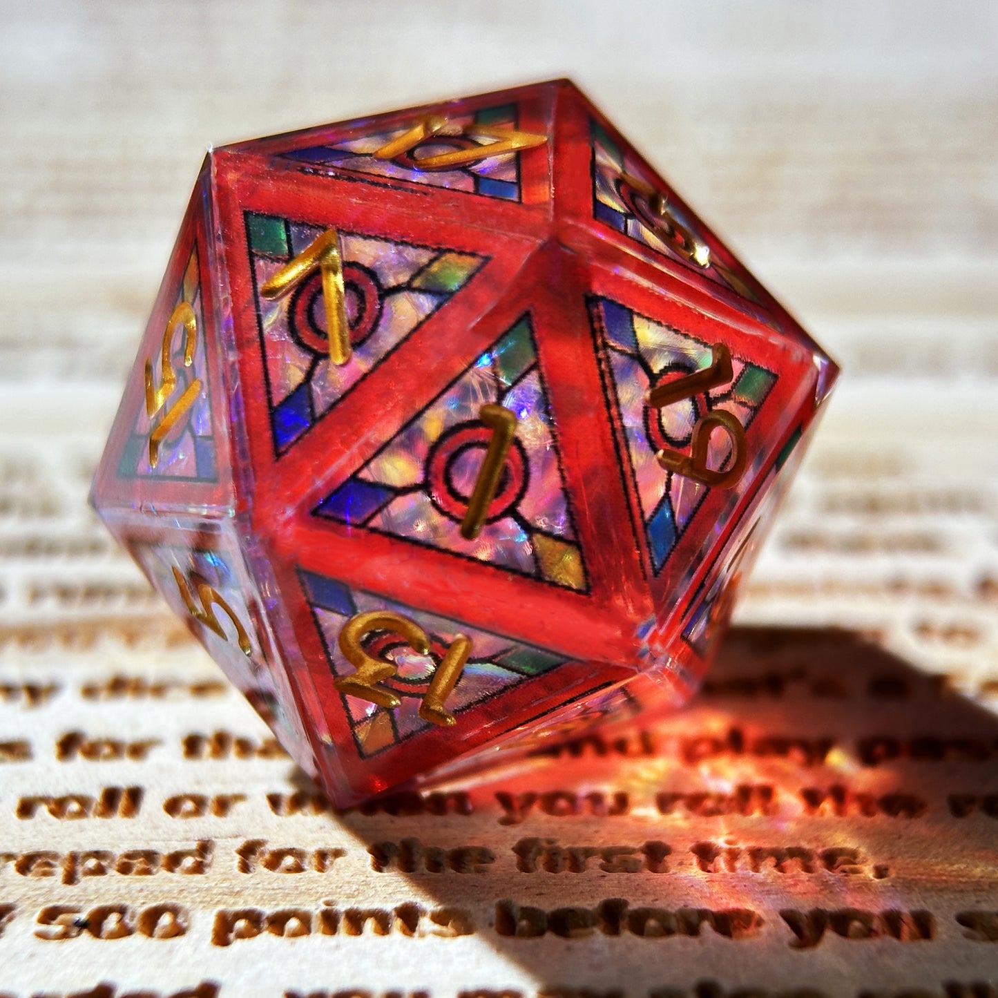 HAOMEJA Double Layered Resin Dice Set 7pcs (Red)