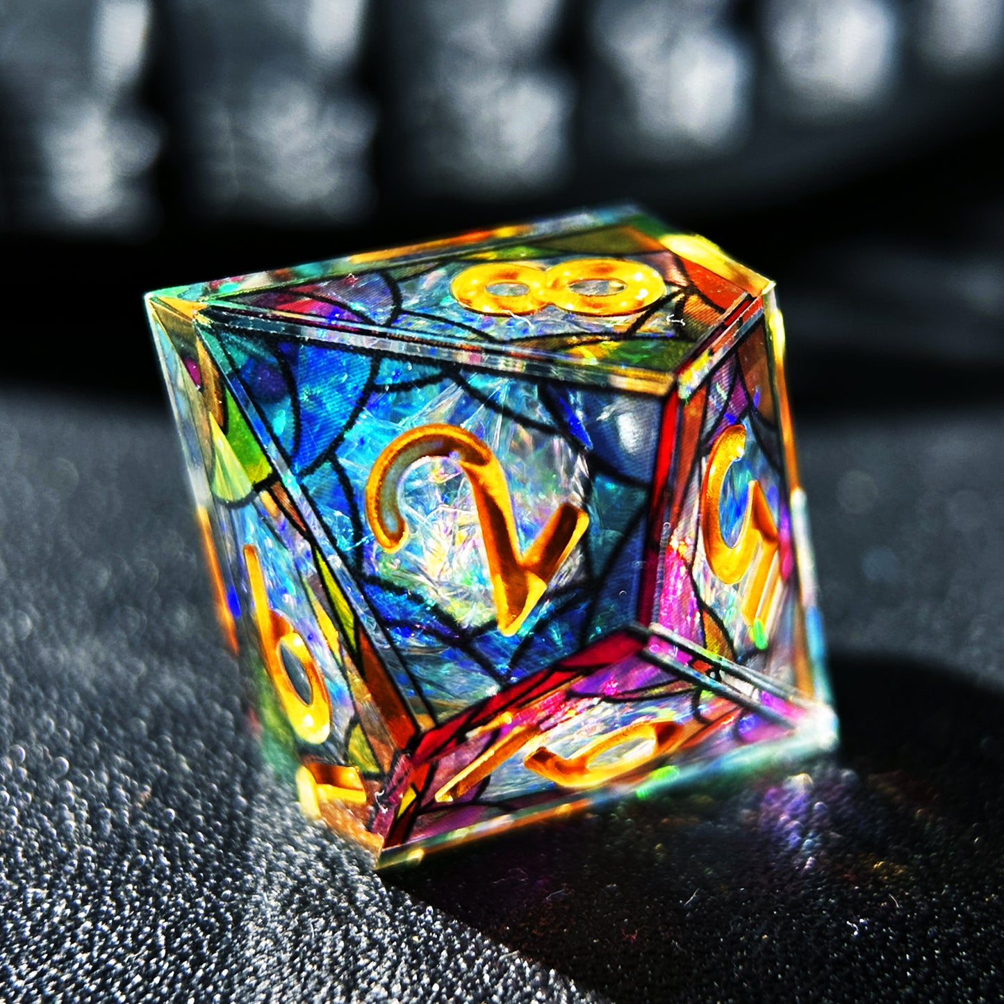 HAOMEJA Double Layered Resin Dice Set 7pcs (Multicolored Cloud)