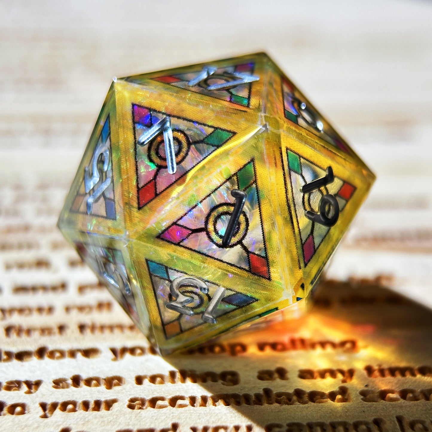 HAOMEJA Double Layered Resin Dice Set 7pcs (Yellow)