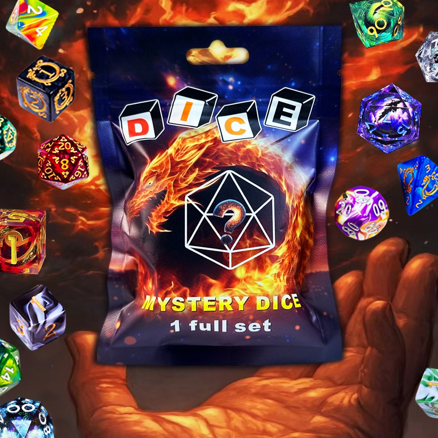 HAOMEJA 9pcs Dice Set/ DND Dice 7pcs+Polyhedral Dice 2pcs/ Apply to D&D  Dungeons and Dragons/ RPG-MTG/ Role Playing Table Game/ Easter/ Halloween/ Christmas  Gifts