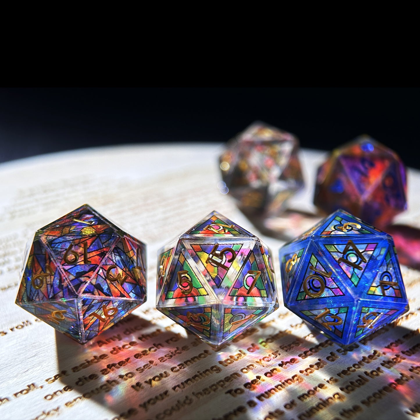 HAOMEJA Double Layered Resin Dice Set 7pcs (Blue)